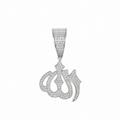 925 Silver CZ Set Allah Pendant