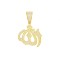 925 Silver 14ct Gold Plated CZ Set Allah Pendant