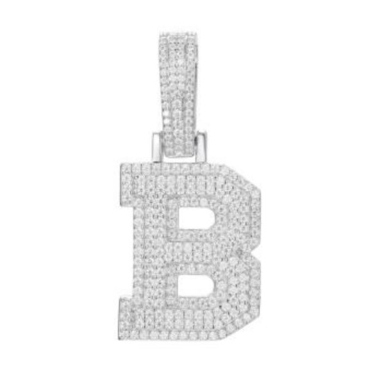 925 Silver CZ Set Initial B
