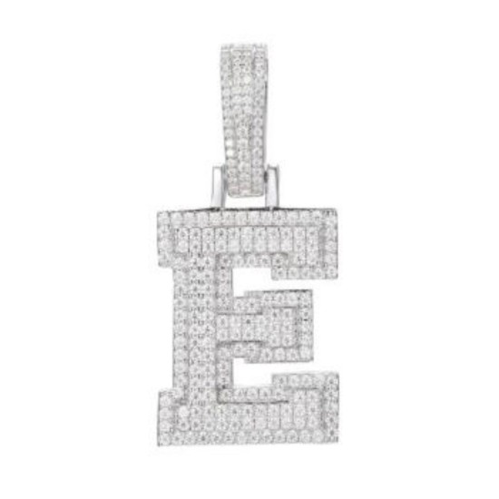 925 Silver CZ Set Initial E