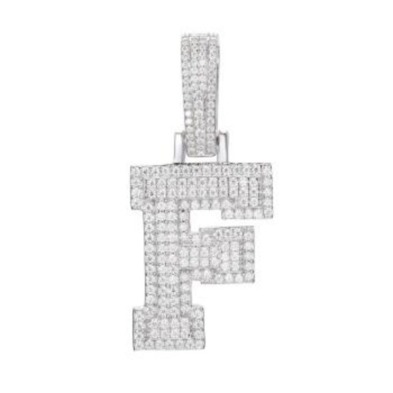 925 Silver CZ Set Initial F