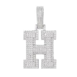 925 Silver CZ Set Initial H