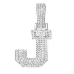 925 Silver CZ Set Initial J