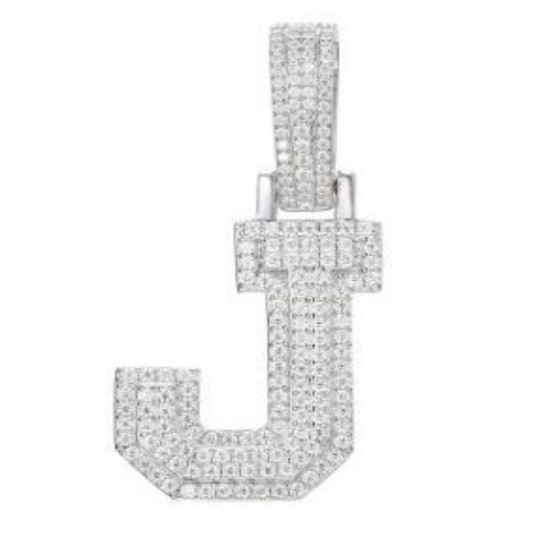 925 Silver CZ Set Initial J