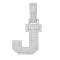 925 Silver CZ Set Initial J