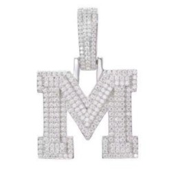 925 Silver CZ Set Initial M
