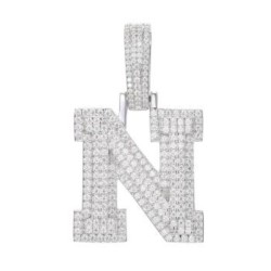 925 Silver CZ Set Initial N
