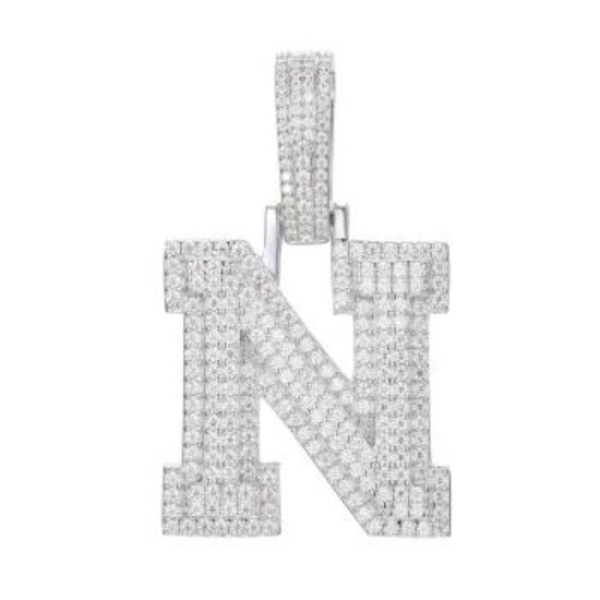 925 Silver CZ Set Initial N
