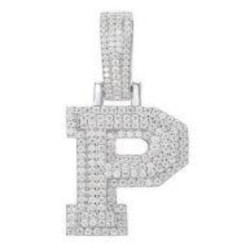 925 Silver CZ Set Initial P