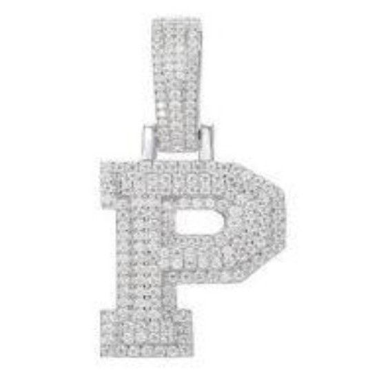 925 Silver CZ Set Initial P