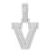 925 Silver CZ Set Initial V