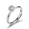 925 Silver 5mm CZ Set Adjustable Solitaire Ring