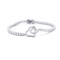 925 Silver CZ Set Double Heart Bracelet