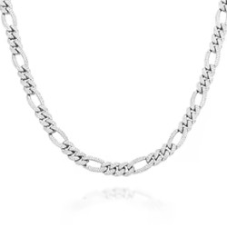 925 Silver CZ Set Figaro Chain