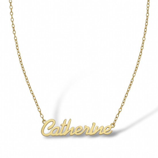 9ct Yellow Personalised Nameplate with 1 name + 16" Chain