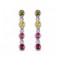925 Sterling Silver Multi CZ Linear Drops