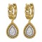 925 Sterling Silver Gold Plated CZ Teardrop Hoops