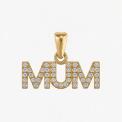 925 Sterling Silver Gold Plated CZ Mum Pendant