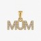 925 Sterling Silver Gold Plated CZ Mum Pendant