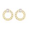 925 Sterling Silver Gold Plated CZ Chain Hoops