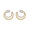 925 Sterling Silver Gold Plated CZ Chain Hoops