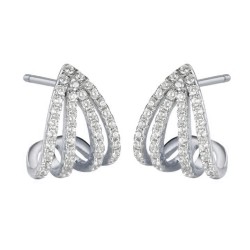 925 Sterling Silver CZ Triangle Drops 925 Sterling Silver CZ Triangle Drops