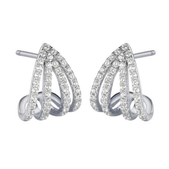 925 Sterling Silver CZ Triangle Drops