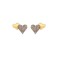925 Sterling Silver Gold Plated CZ Heart Studs