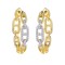 925 Sterling Silver Gold Plated CZ Chain Hoops