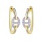 925 Sterling Silver Gold Plated CZ Link Hoops