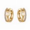 925 Sterling Silver Gold Plated CZ Square Hoops