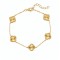 925 Sterling Silver Gold Plated CZ Clover Bracelet