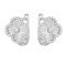 925 Sterling Silver CZ Flower Hoop Earrings