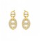 925 Sterling Silver Gold Plated CZ Oval Drops