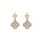925 Sterling Silver Gold Plated CZ Clover Drops