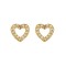 925 Sterling Silver Gold Plated CZ Heart Studs