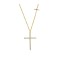 925 Sterling Silver Gold Plated CZ Cross Necklace