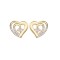 925 Sterling Silver Gold Plated CZ Heart Studs