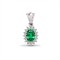 9ct White Gold Lab-Grown Diamond 0.27ct & Emerald 0.40ct Pendant