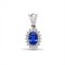 9ct White Gold Lab-Grown Diamond 0.27ct & Sapphire 0.60ct Pendant