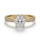 9ct Yellow Gold 1.00ct Lab Diamond & 0.14ct Diamond Wed-Fit Oval Engagement Ring
