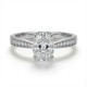 9ct White Gold 1.00ct Lab Diamond & 0.14ct Diamond Wed-Fit Oval Engagement Ring