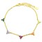 925 Sterling Silver 14K Gold Plated Multi CZ Clover Bracelet