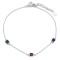 925 Sterling Silver Multi CZ Square Station Bracelet