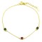 925 Sterling Silver 14K Gold Plated Multi CZ Square Bracelet