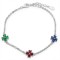 925 Sterling Silver Mystic Topaz Flower Bracelet
