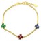 925 Sterling Silver 14K Gold Plated Mystic Topaz Flower Bracelet