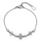 925 Sterling Silver CZ Fleur Cross Bracelet