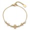 925 Sterling Silver 14K Gold Plated CZ Fleur Cross Bracelet
