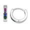 925 Sterling Silver Rainbow CZ Hoop Earrings